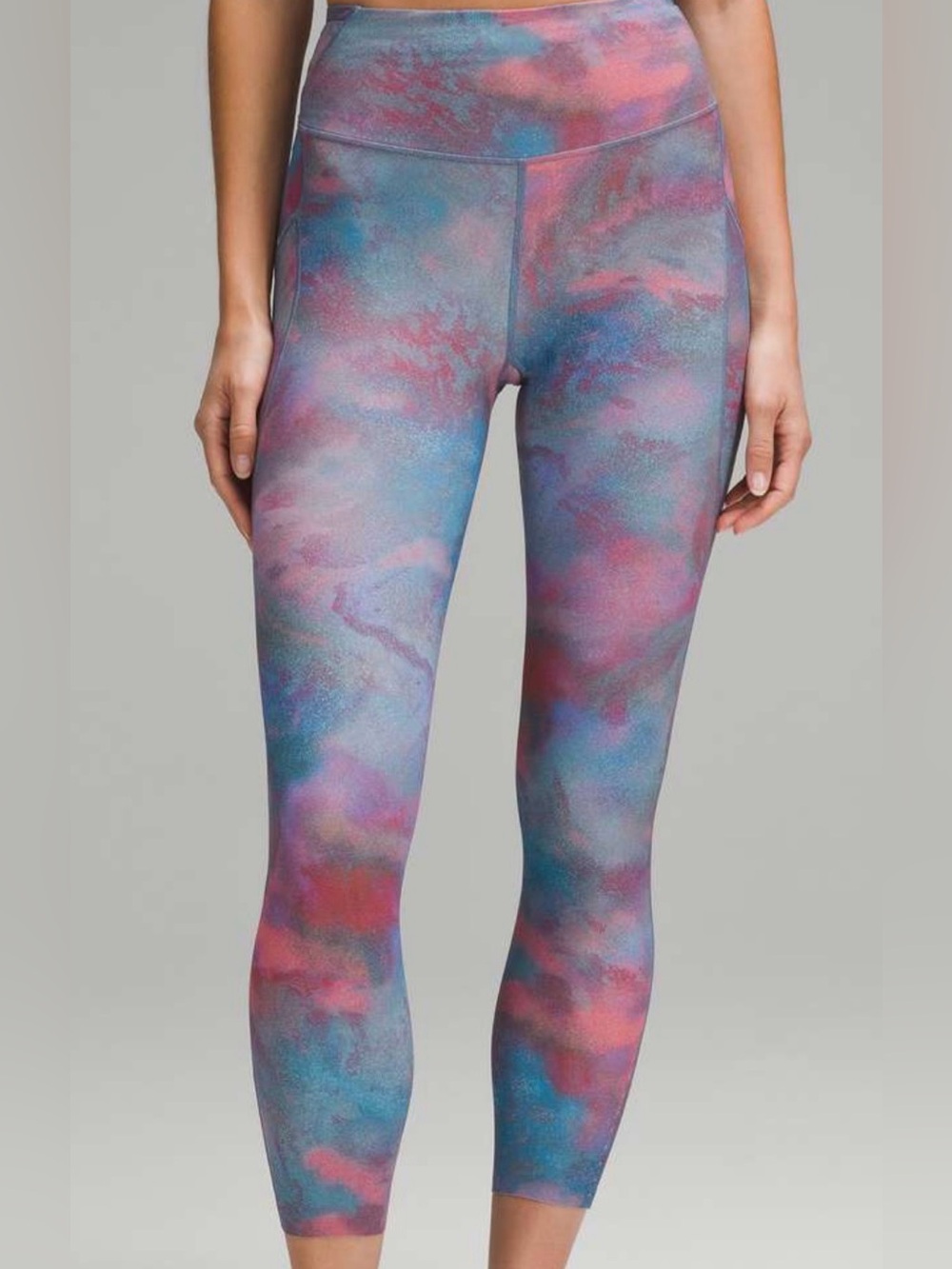 Lululemon Fast and Free High-Rise Tight 25” Pockets Hazy Afterglow Multi Sz 8
